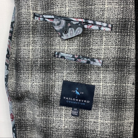 Tailorbyrd Slim Fit Sport Coat 42R Gray Plaid $395 - Picture 12 of 15